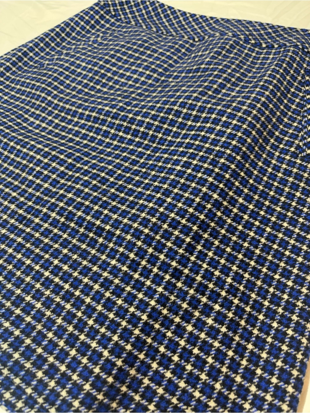 Talbots Blue Plaid Wool Blend Side Zip Skirt Women's Size 2 Faux Pockets